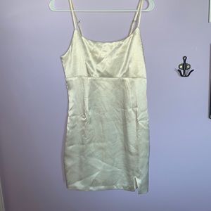 white patterned mini dress